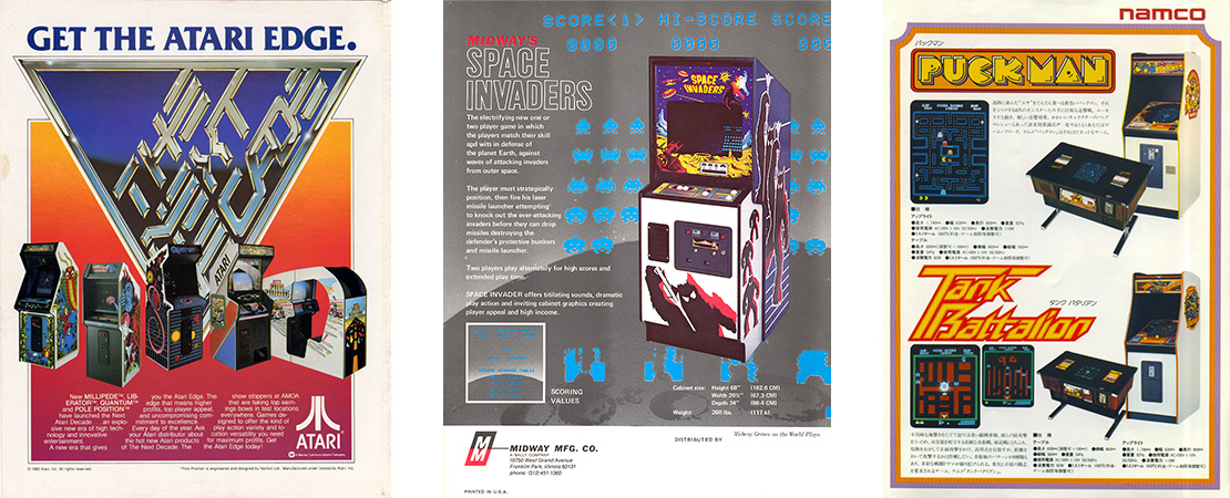 Three flyers advertising various video games